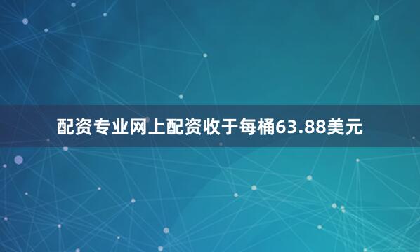 配资专业网上配资收于每桶63.88美元